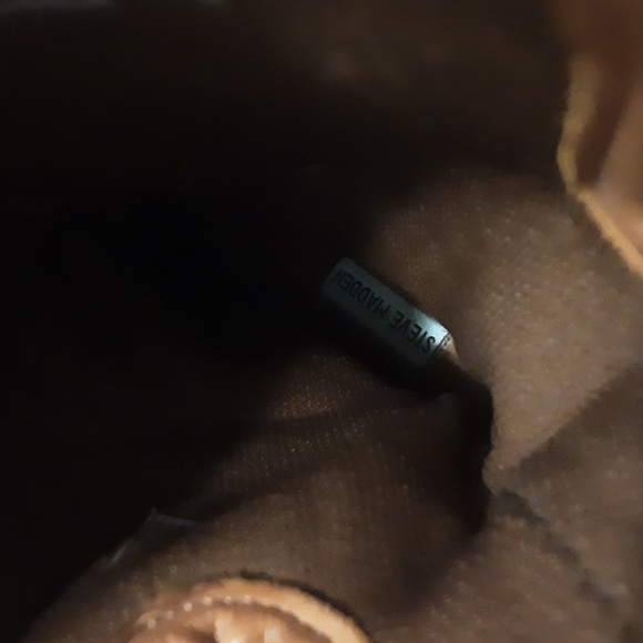 Steve Madden leather mid calf boots women 8M chunky heels brown festival rodeo - Picture 9 of 11